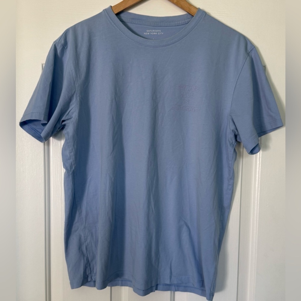Saturdays NYC x Benny’s Club Graphic T-Shirt Blue Size Large - Rare Collab!!